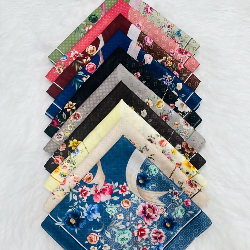 BAWAL COTTON VOILE B45 PREMIUM DIGITAL PRINTED CORAK BUNGA + ZIPLOCK ...