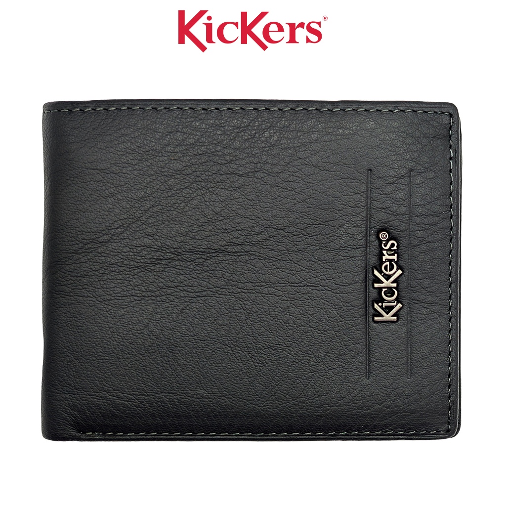 Kickers Small Wallet Genuine Cowhide Top Grain Leather Bifold Short ...
