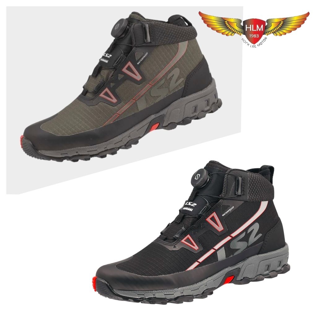 LS2 Trekker riding boots/ shoes Waterproof green / black | Shopee Malaysia