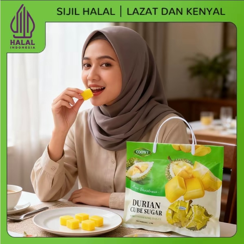 Coowy[COD]Cube Durian Gummy Filling Durian Candy,Beg Hadiah Gummies ...