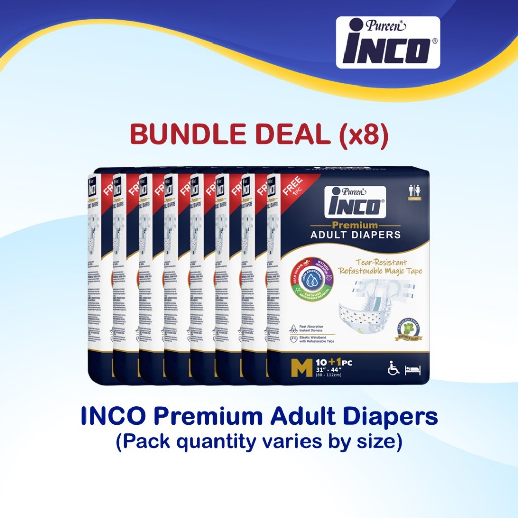 Pureen INCO Premium Adult Diapers (Tape) - Bundle Deal (x8) | Shopee ...