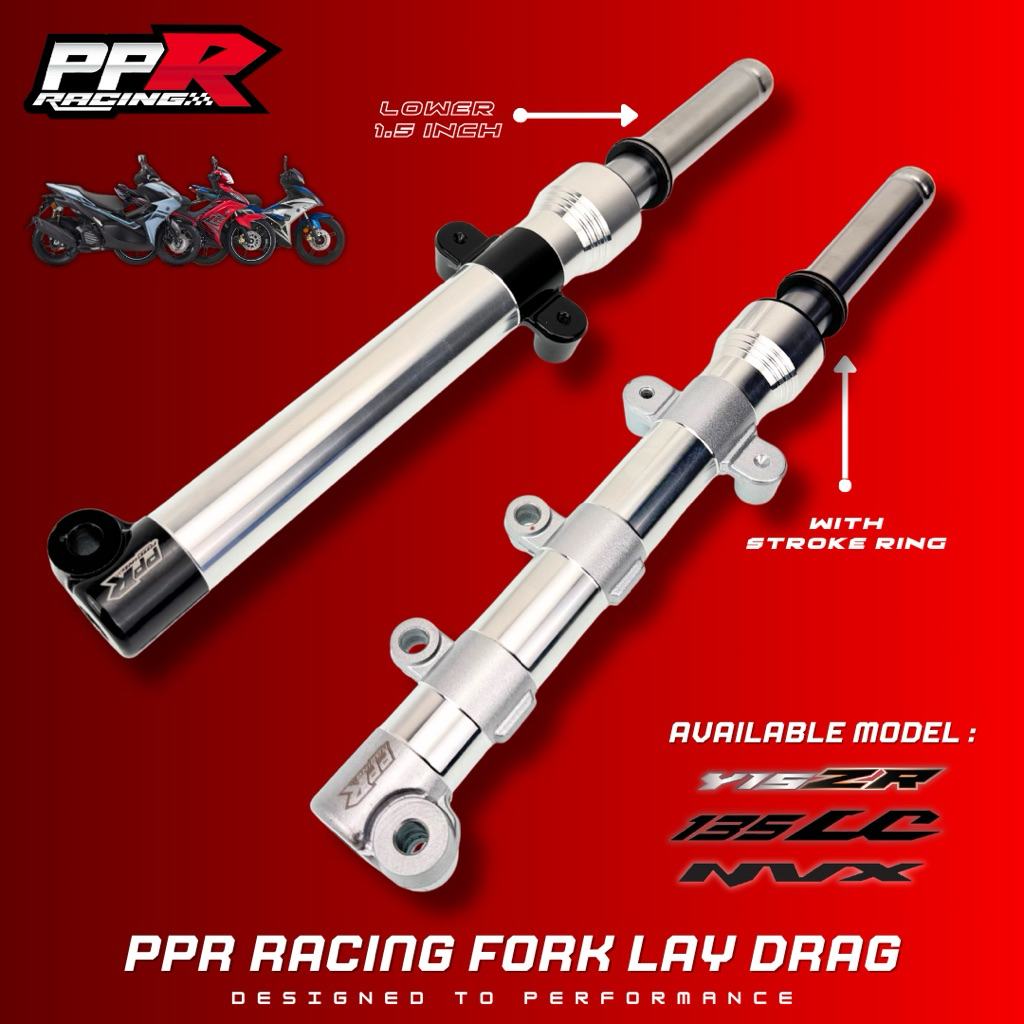 PPR RACING FORK LAY DRAG / SIAP LOWER 1.5 INCH / SIAP STROKE RING HITAM ...