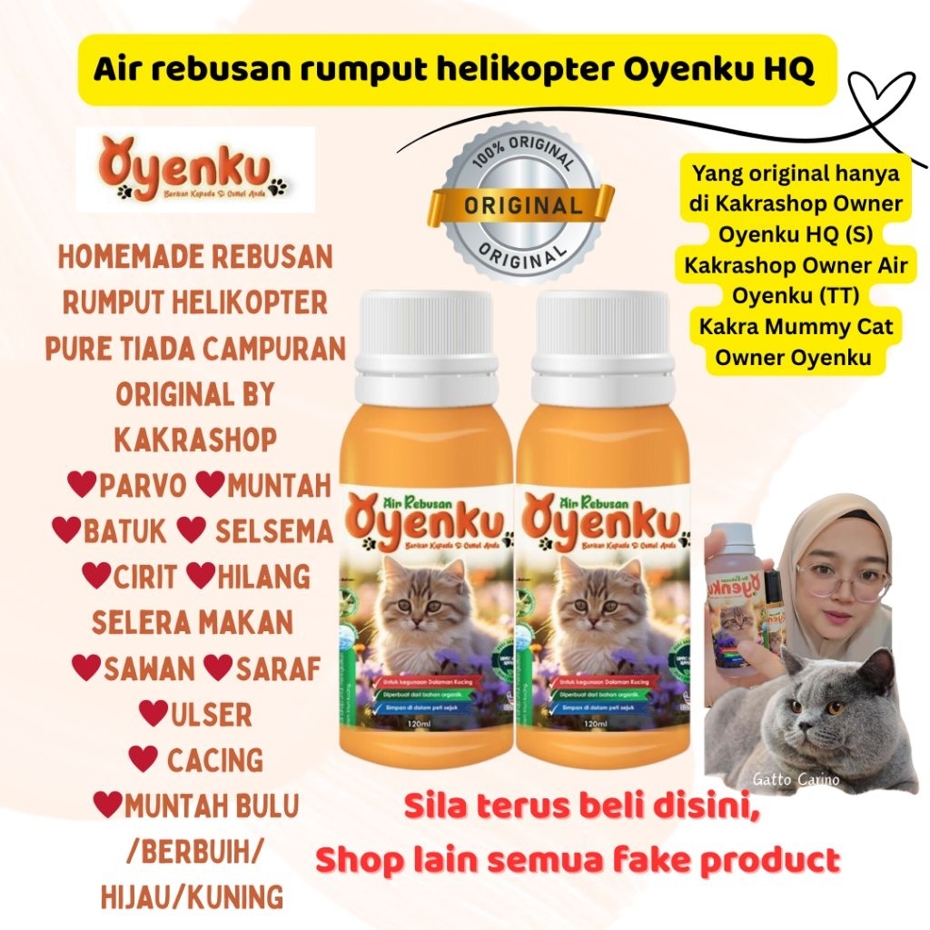 Oyenku Kakra Original HQ Air rumput helikopter kucing selsema parvo ...