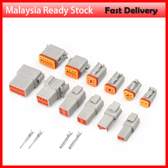 1 Set Deutsch DT Connector DT06-2SDT04-2P 2P 3P 4P 6P 8P 12Pin Straw Al Plug For Car Motor With Terminal 22-16AWG
