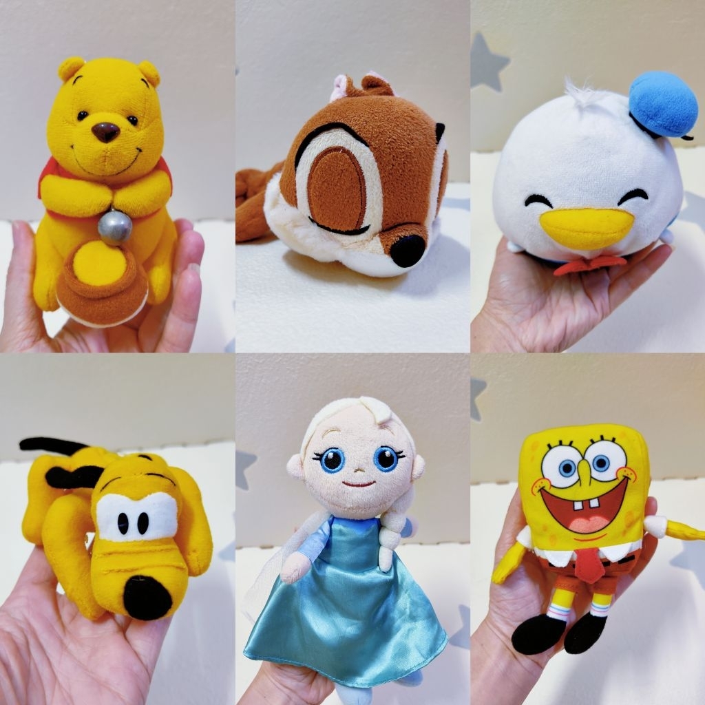 Preloved plushie D21 Winnie the Pooh Frozen Elsa Chip 'n' Dale Donald ...