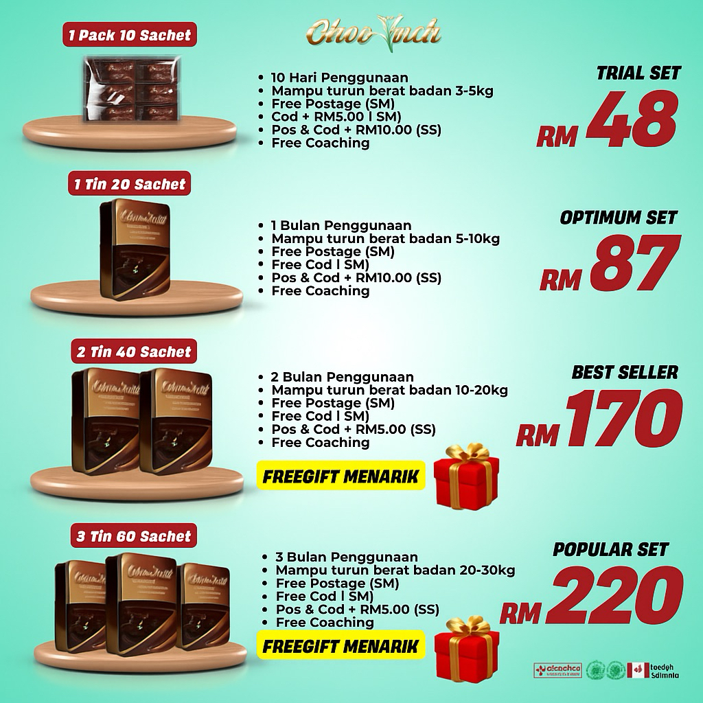 CHOC INCH PROMOSI 3 HARI SAHAJA KURUS KAWAL SELERA MAKAN TAK DIET ...