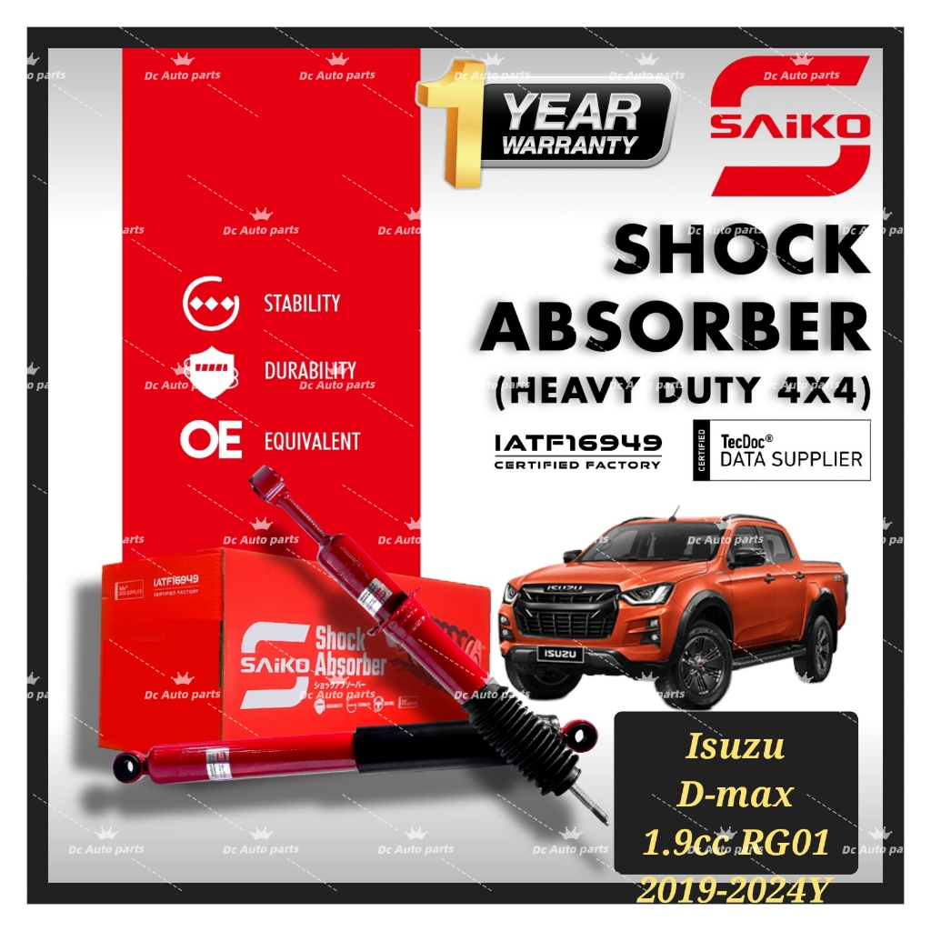 (WARRANTY 1YEAR) SAIKO ABSORBER HEAVY DUTY ISUZU DMAX D-MAX 1.9CC RG01 ...