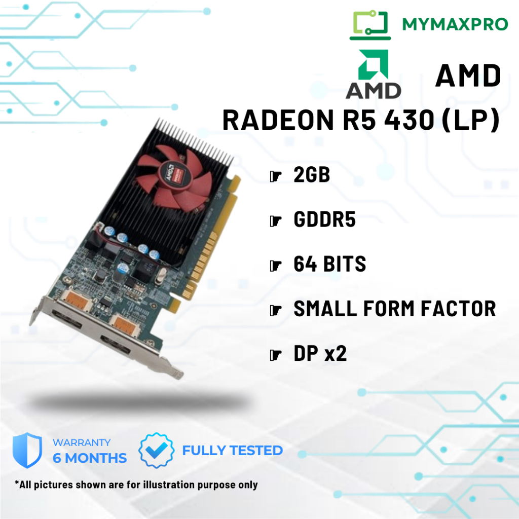 AMD Radeon R5 430 2GB / GDDR5 / 64Bits / Display Port / SFF Desktop ...