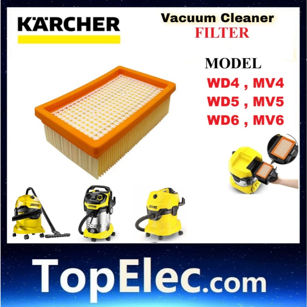KARCHER VACUUM CLEANER HEPA FILTER WD4 WD5 WD6 MV4 MV5 MV6 | Shopee ...