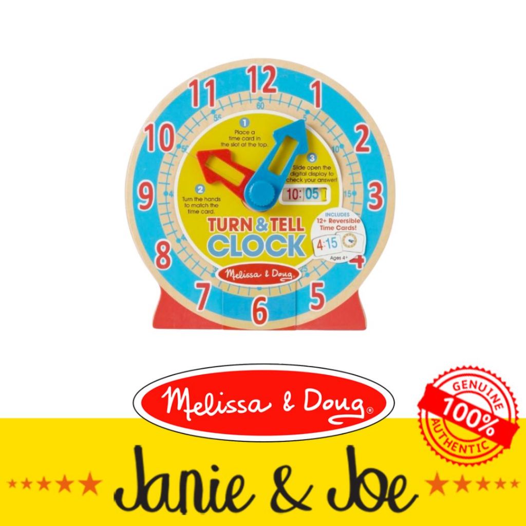 Melissa & Doug Turn & Tell Wooden Clock- Age 4+, Educational ...