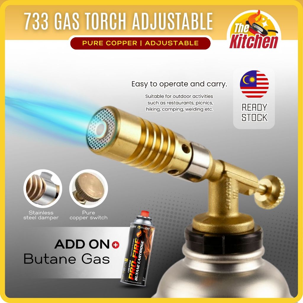 733 High Temperature Gas Torch Brass Mapp Ignition Flame Gun Brazing ...