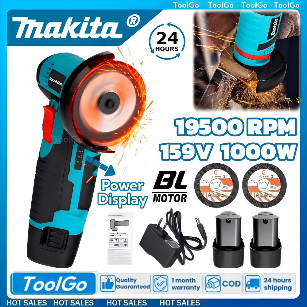 Makita Mini Cordless Angle Grinder 3inches 159V 1000W Portable Cutting ...