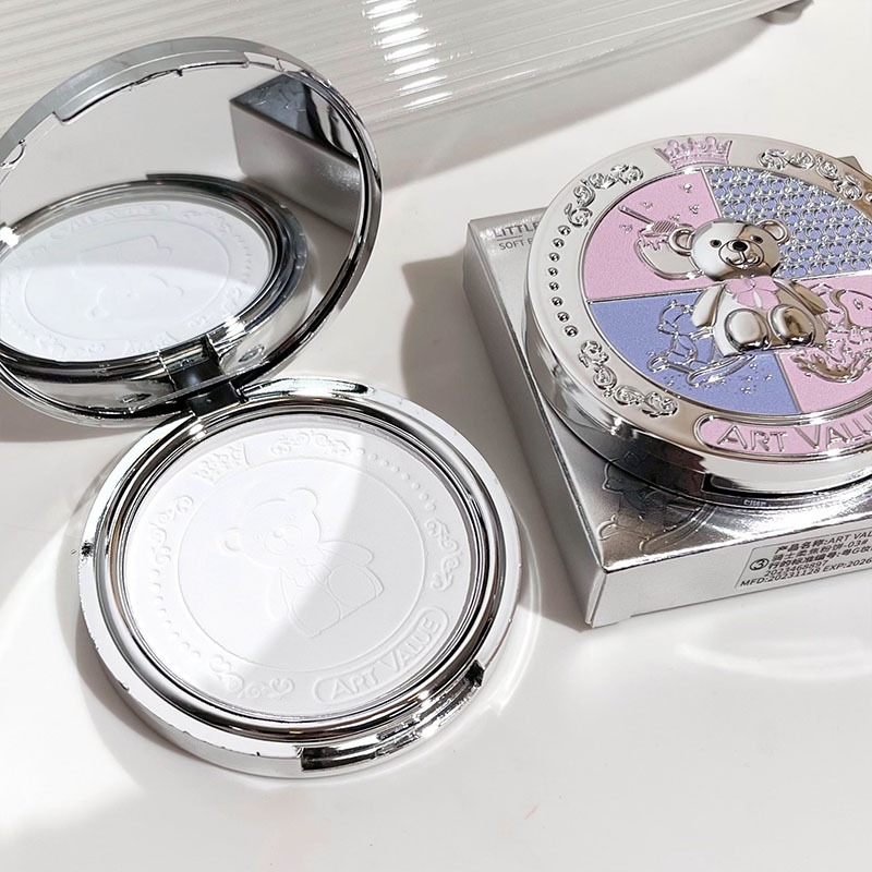 Art Value Bear Compact Powder Loose Powder Setting Powder (Petal Pink ...
