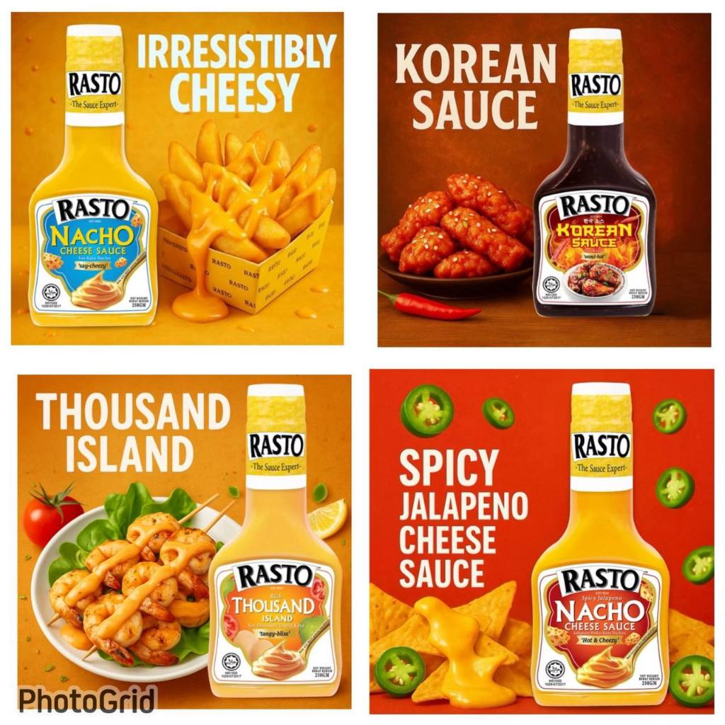 Rasto 250g & 400g (Nacho Cheese Sauce, Thousand Island, Korean Sauce ...