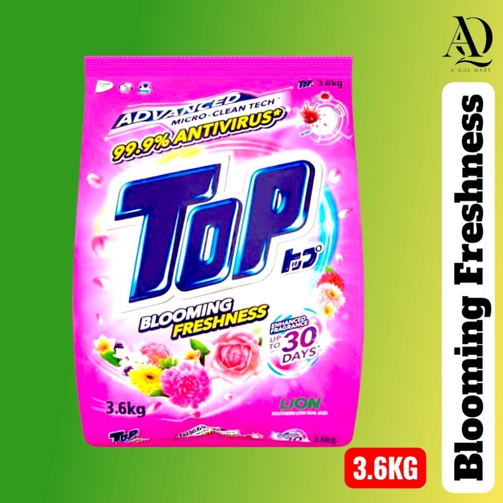 TOP Detergent Powder Blooming Freshness Sabun Basuh Baju 3.6kg | Shopee ...
