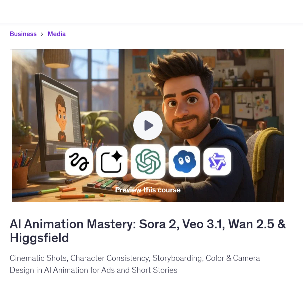 Make Ai Video Course - AI Animation Mastery: Sora 2, Veo 3.1, Wan 2.5 ...