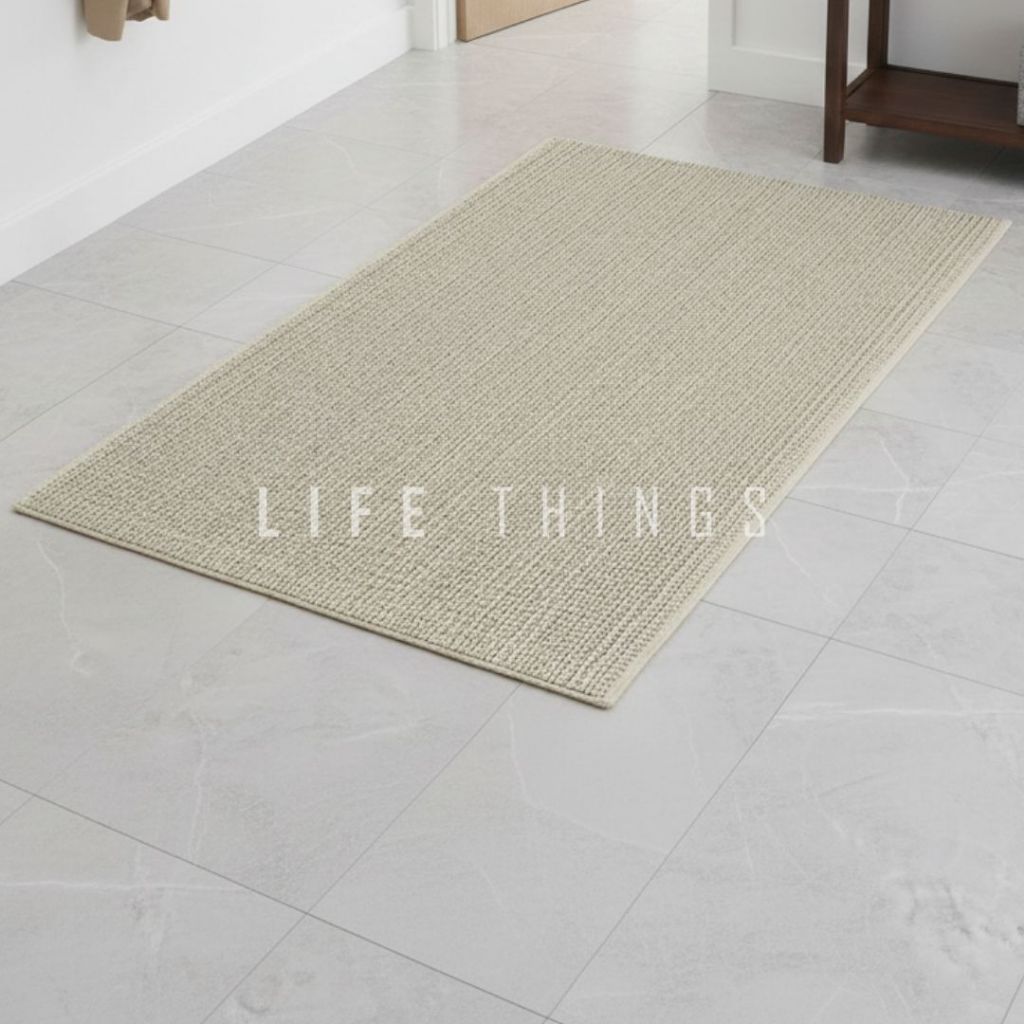 IKEA TIPHEDE Rug, flatwoven, natural/black, Ambal, tenunan rata, 50x80 ...