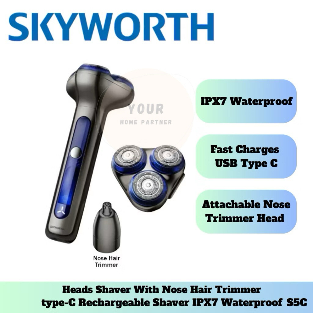 SKYWORTH LightSaber 3 Heads Shaver with Nose Trimmer type-C ...