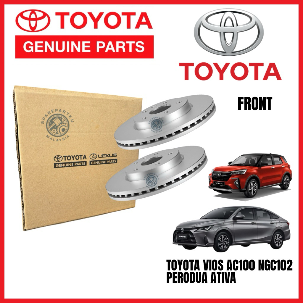100% ORIGINAL TOYOTA VIOS AC100 NGC102 PERODUA ATIVA FRONT BRAKE DISC ...