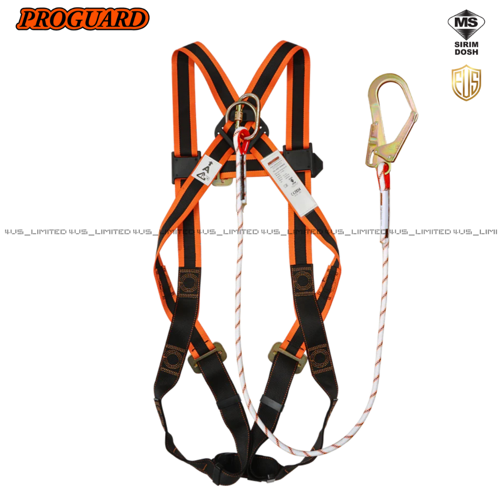 PROGUARD PFP-FBH-108-LITE-SGLY-SET Safety Full Body Harness & Single ...