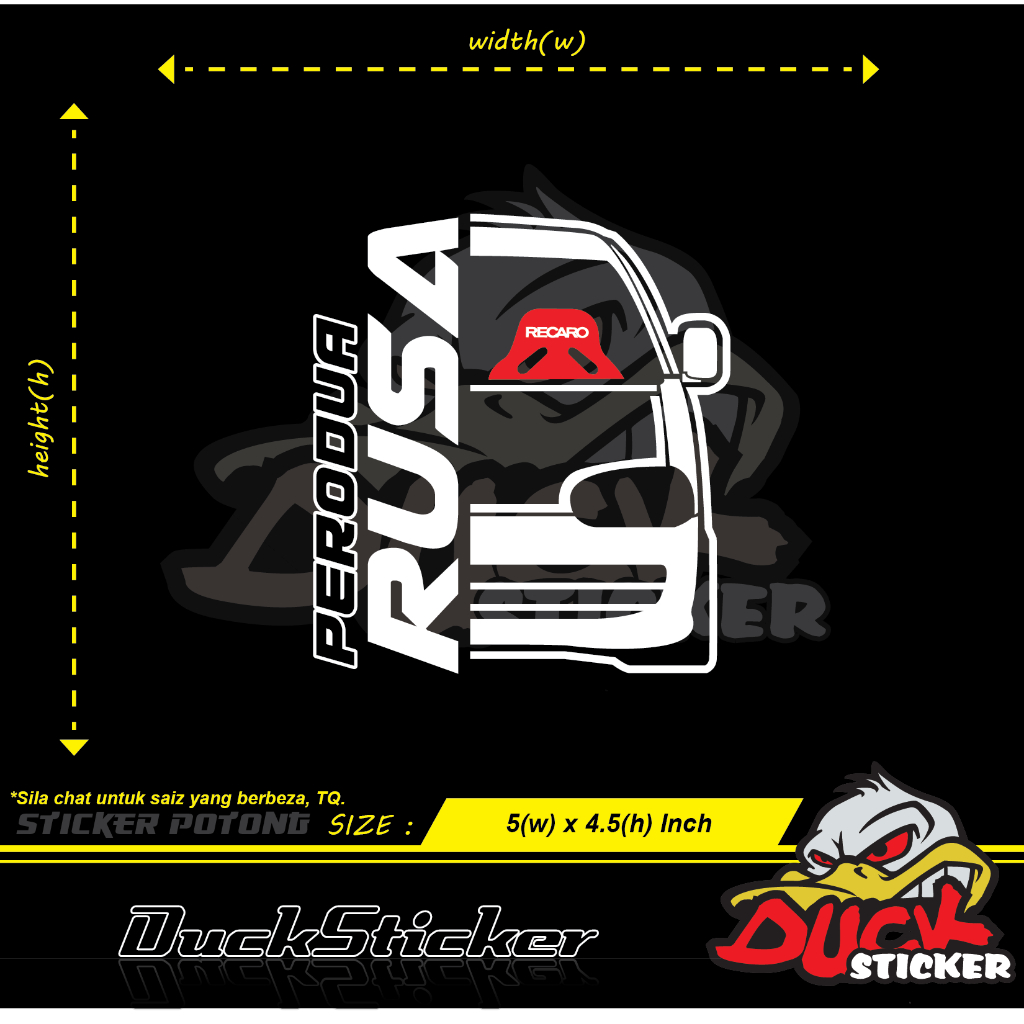 PERODUA RUSA FRONT STICKER 1PCS #cuttingsticker #perodua #rusa | Shopee ...