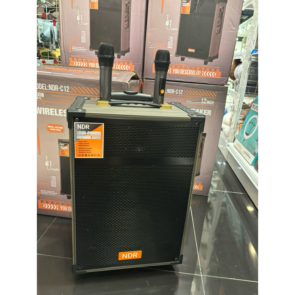 NDR 12 Inch Karaoke Speaker with Trolley & Wireless Mic | Shopee Malaysia