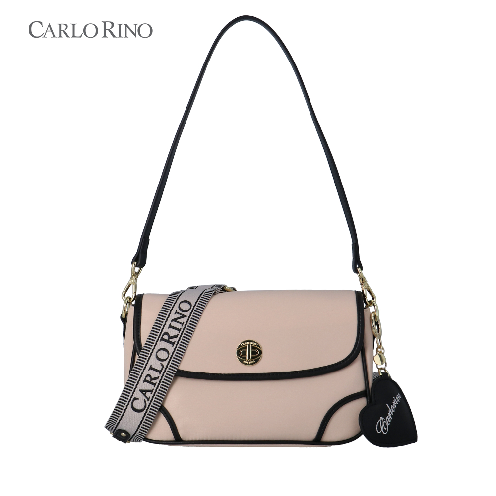 Carlo Rino Aerith Nylon 2 Way Shoulder Bag - Beige | Shopee Malaysia