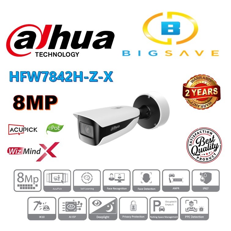 DAHUA 8MP HFW7842H-Z-X IR BULLET WIZMIND NETWORK CAMERA | Shopee Malaysia
