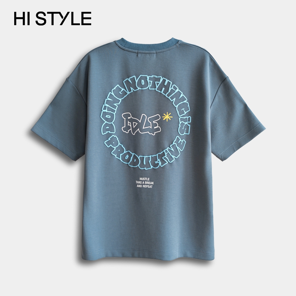 HI STYLE Men Oversized Fashion Short Sleeve T-Shirt - Dark Blue ...