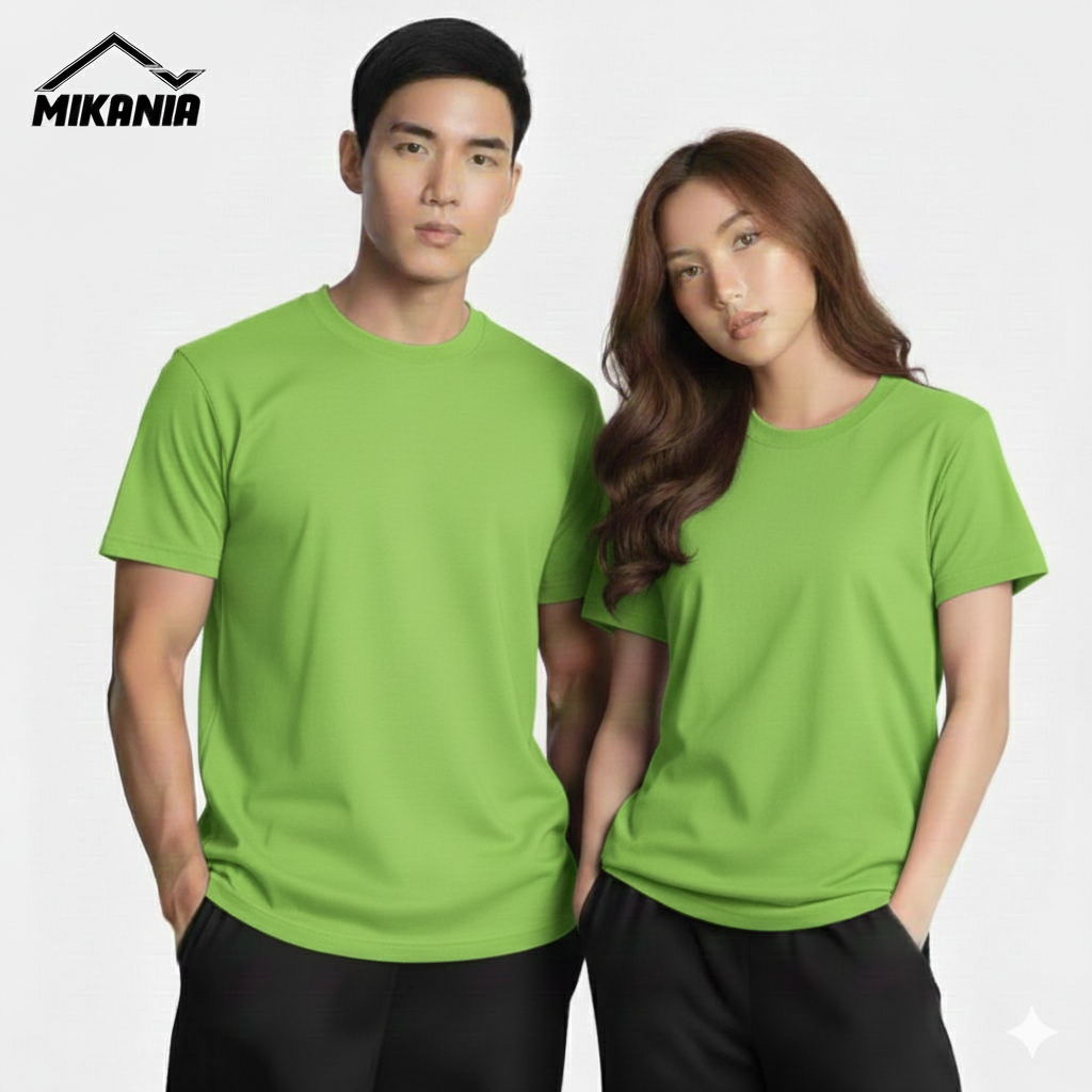 Apple Green Plain Microfiber Jersey T-Shirt | Jersi T-shirt Microfiber ...