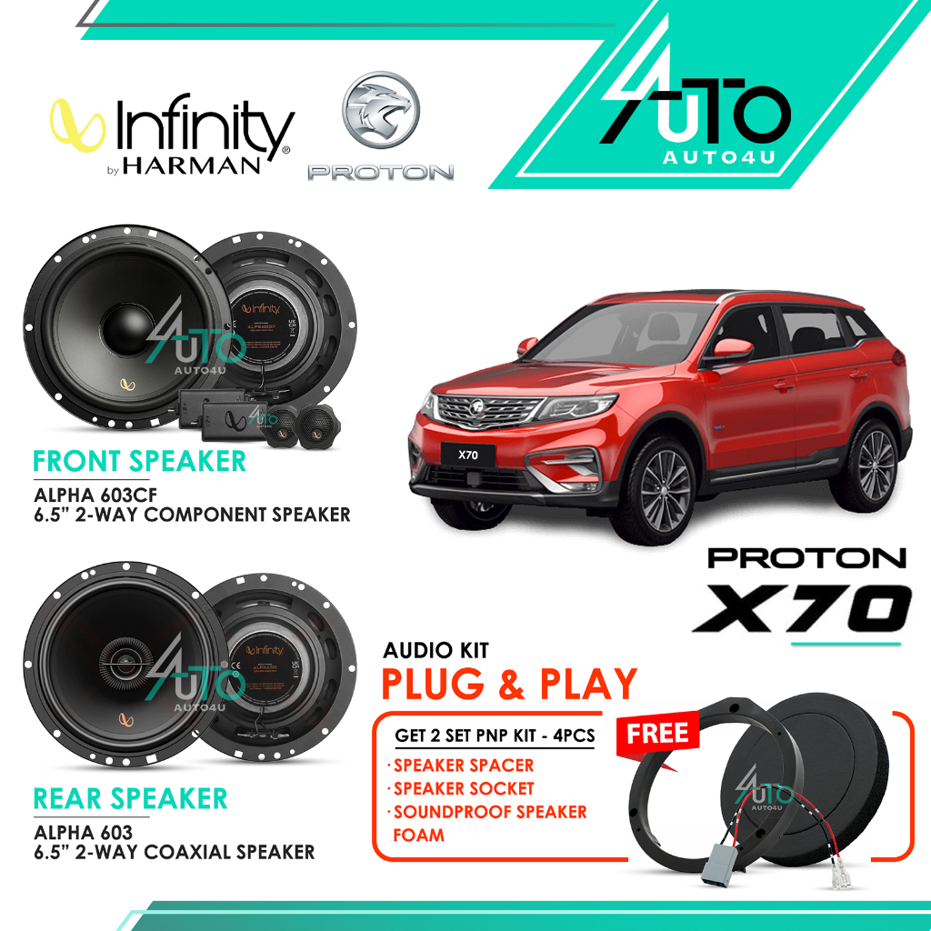 (NEW MODEL) Infinity Alpha Car Speaker Proton X70 Plug and Play PnP ...