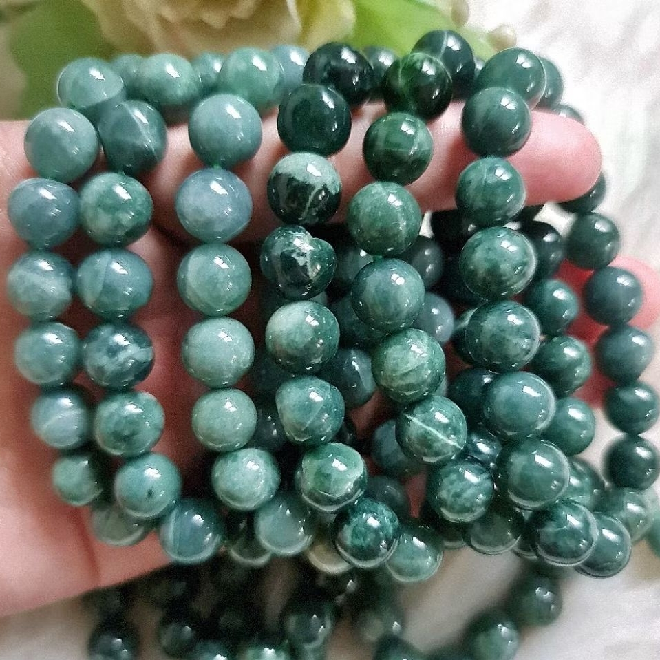 Blue Water Jade Unperfected Beads Feicui Natural Colour 100% Jade 10mm ...