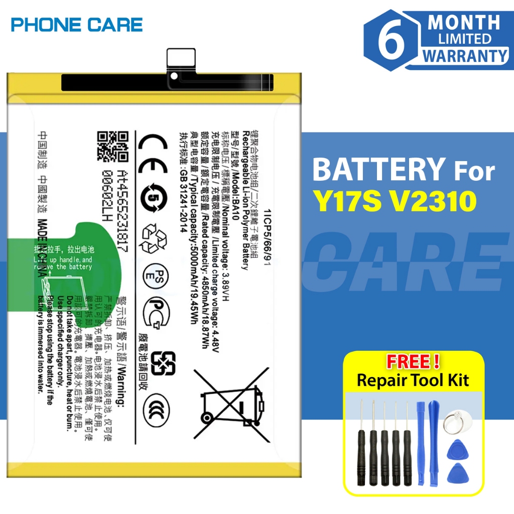 Battery BA10 Compatible For Vivo Y17S V2310 (4850 mAh) | Shopee Malaysia