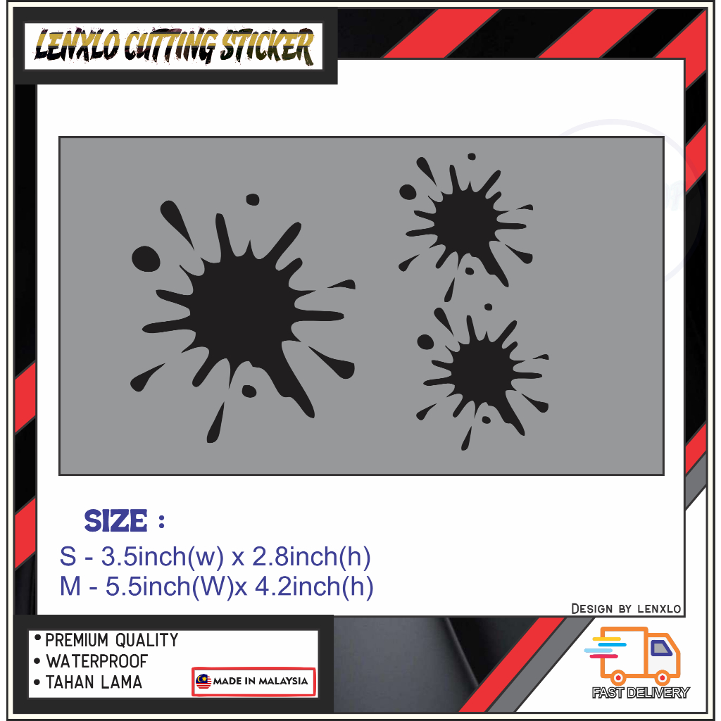 Sticker Splash Water Outdoor | Waterproof Vinyl | Sticker Kereta Sporty ...