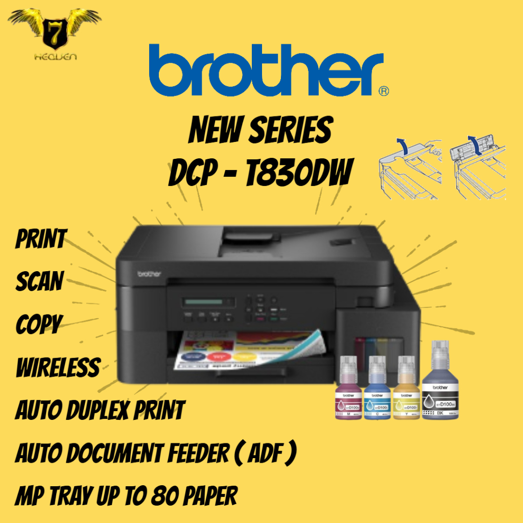 NEW SERIES Brother DCP-T830DW Wireless Printer - Print Scan Copy WiFi ...