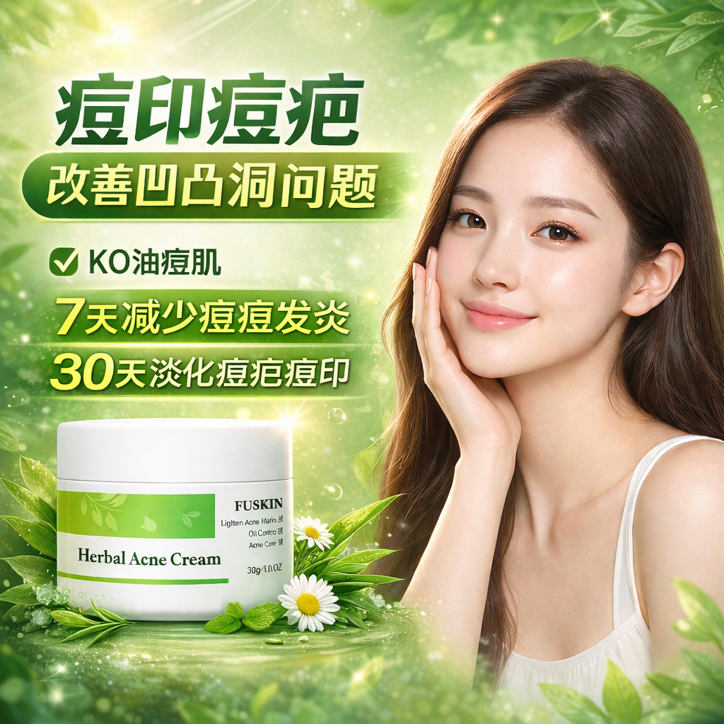 痘痘膏 痘印 痘疤 Fuskin Herbal Acne Pimple Cream 祛痘膏 痘痘膏 凹凸洞 痘疤痘印 青春痘 Krim ...