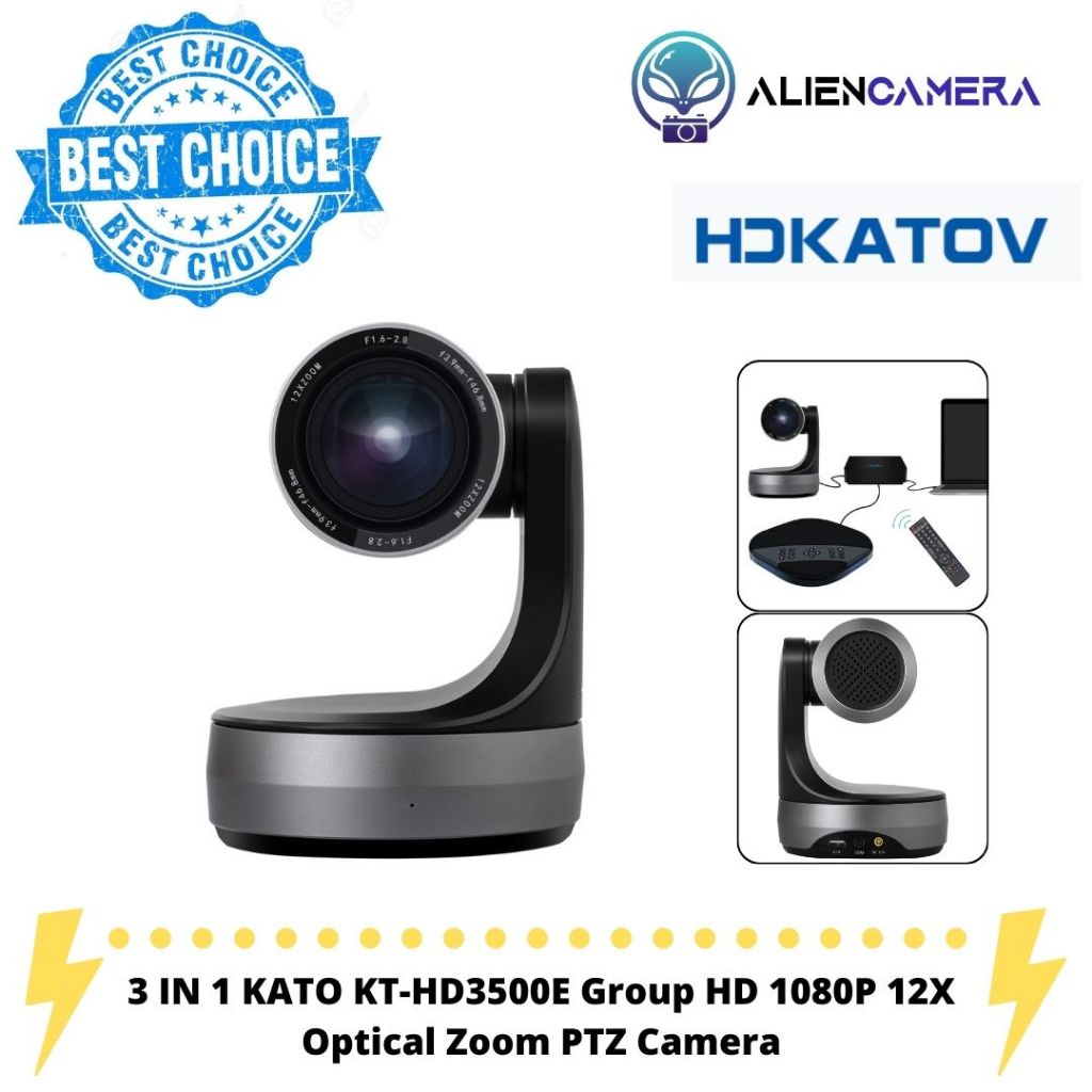 3 IN 1 KATO KT-HD3500E Group HD 1080P 12X Optical Zoom PTZ Camera With ...