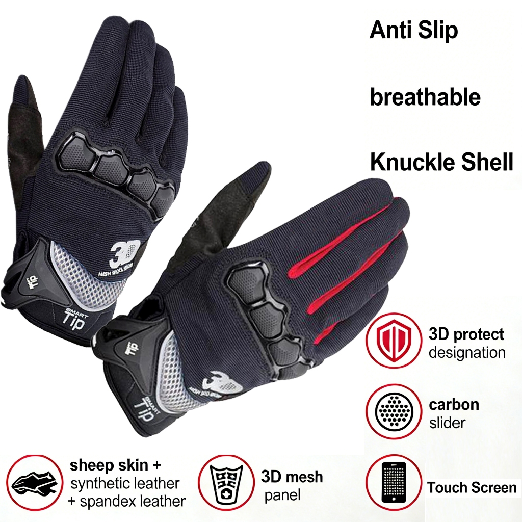 Original GK162 Touch Screen Glove Motorcycle Motor Riding Glove 3D ...