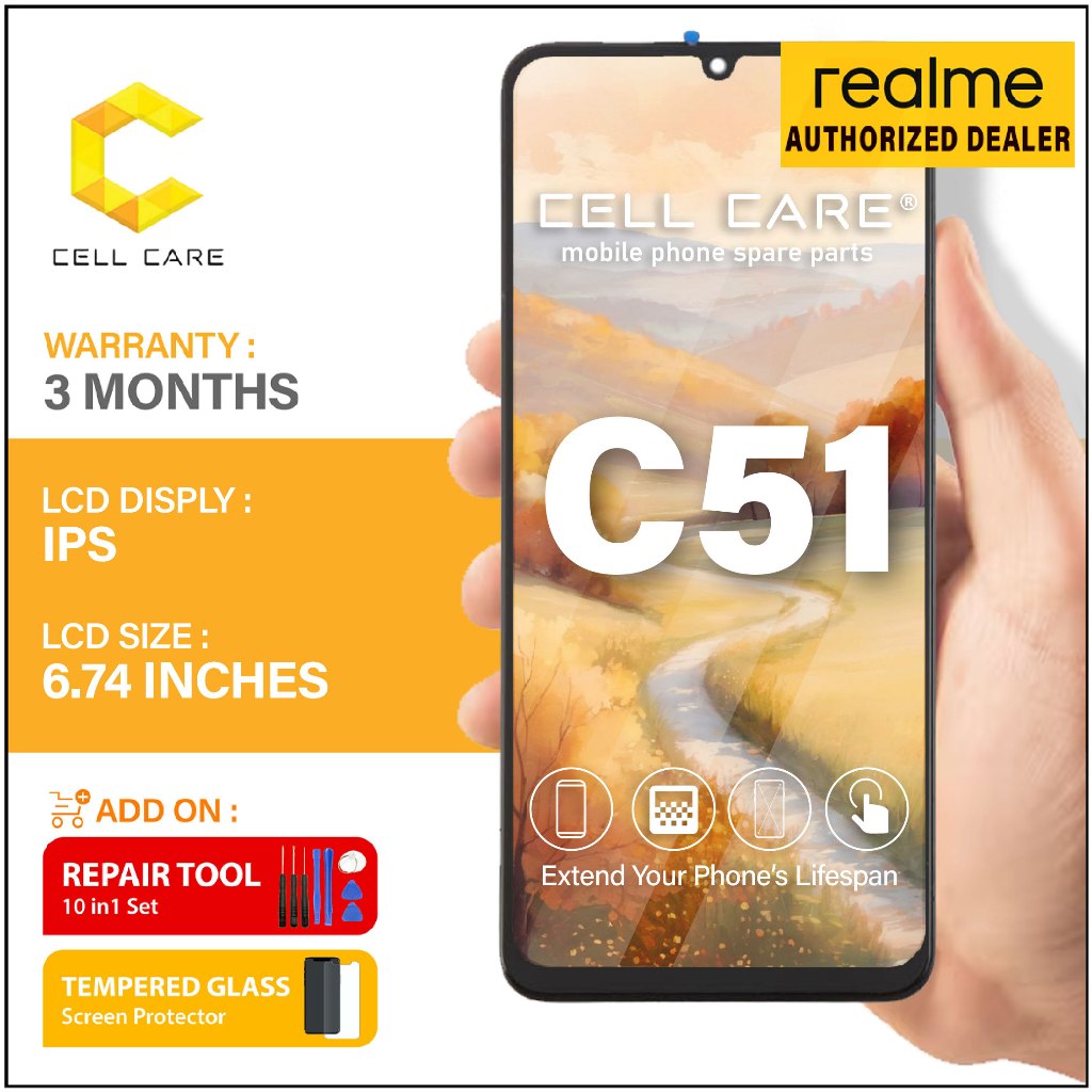 Original LCD For Realme C51 RMX3830 (With Touch Screen Display ...