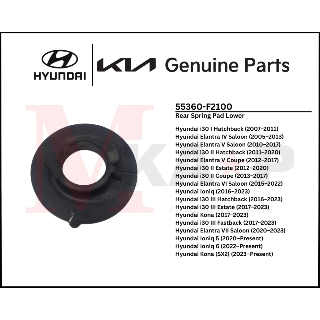 [ORIGINAL] Rear Spring Pad Lower Fits Hyundai i30 / Elantra / Kona ...