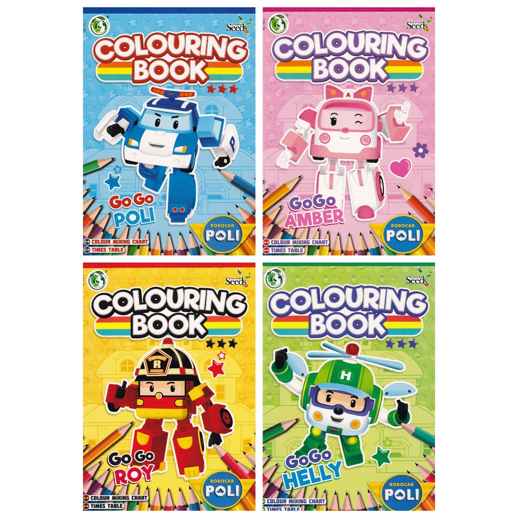 ROBOCAR POLI COLOURING BOOK | Shopee Malaysia