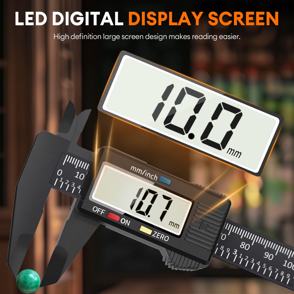 TASKTOOL Digital Calipers 0-150mm 0.1mm Resolution One-Click Metric ...