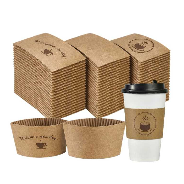 [50pcs] 10oz 12oz 16oz Cup Sleeves/Kraft Paper Sleeves/Disposable ...