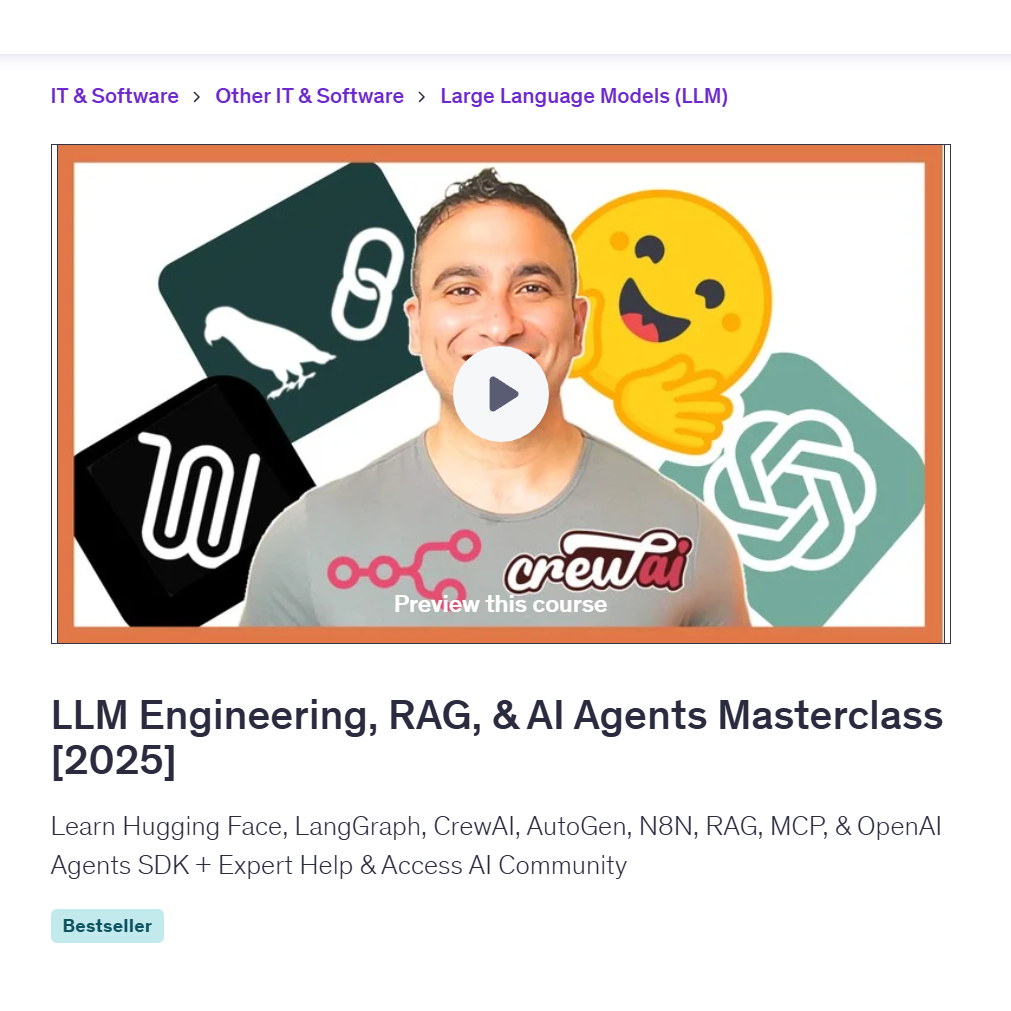 [Ai Video Course]- LLM Engineering, RAG, & AI Agents Masterclass [2025 ...