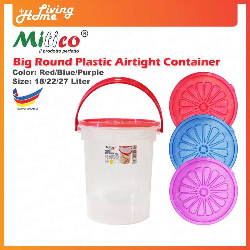 Big Round Plastic Airtight Container Bekas Keropok Plastik Bulat Besar ...