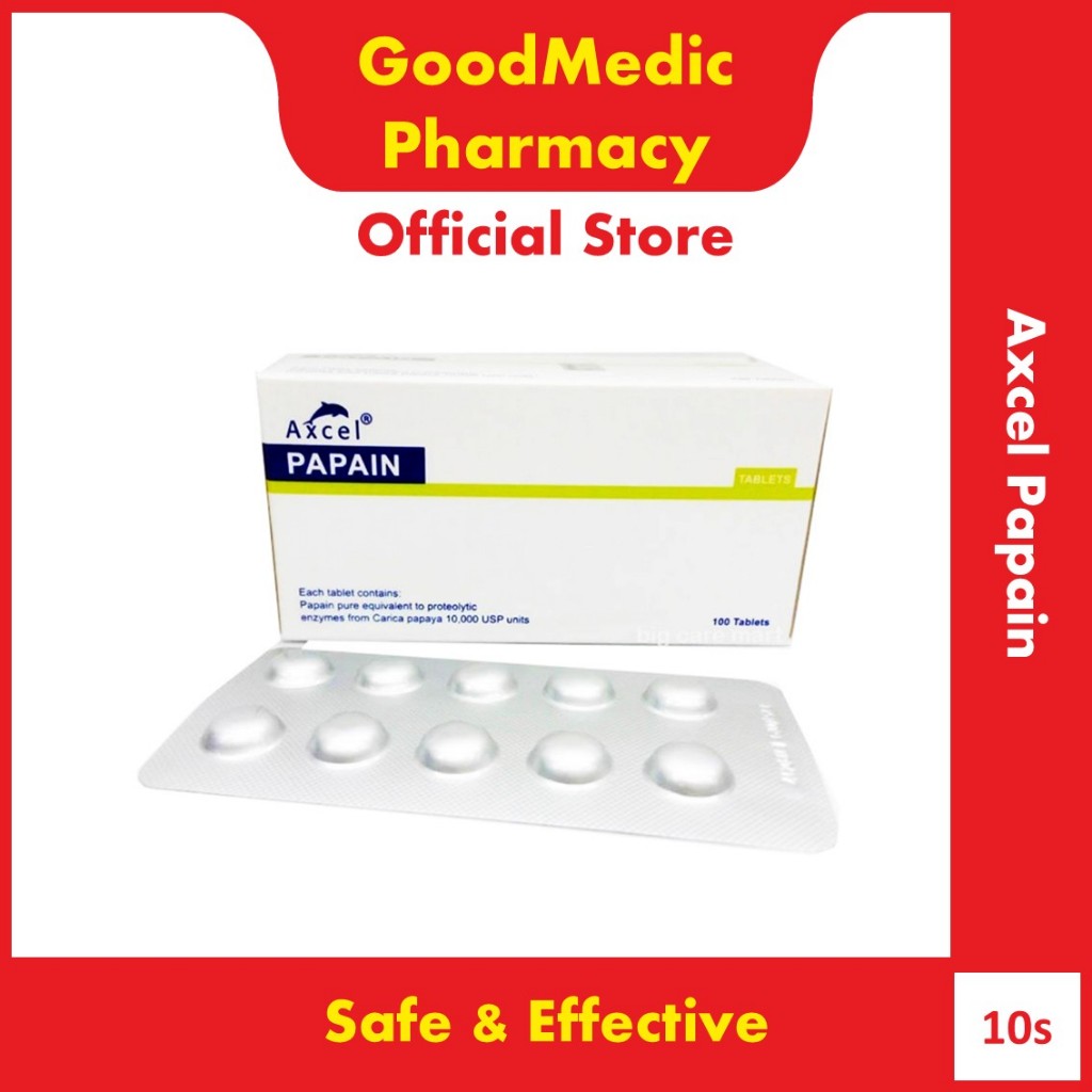 Axcel Papain 10000 USP Units Tablet (10s) | Shopee Malaysia
