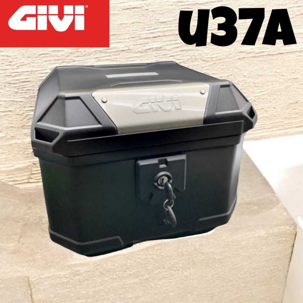 GIVI BOX 37 LTR ULTIMO MONOLOCK TOPCASE BLACK U37A 100% ORIGINAL FULL ...
