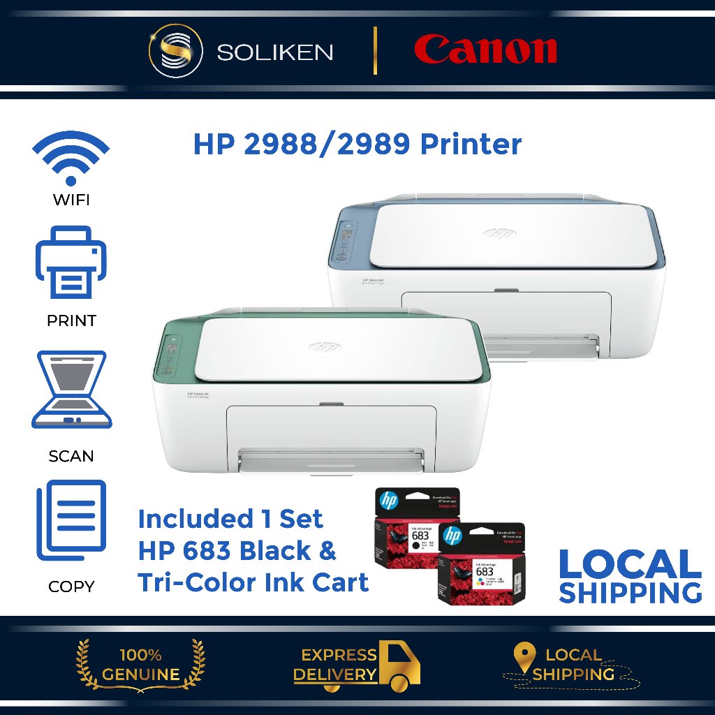HP DeskJet Ink Advantage 2988/2989 Wireless All-in-One Printer (WiFi ...