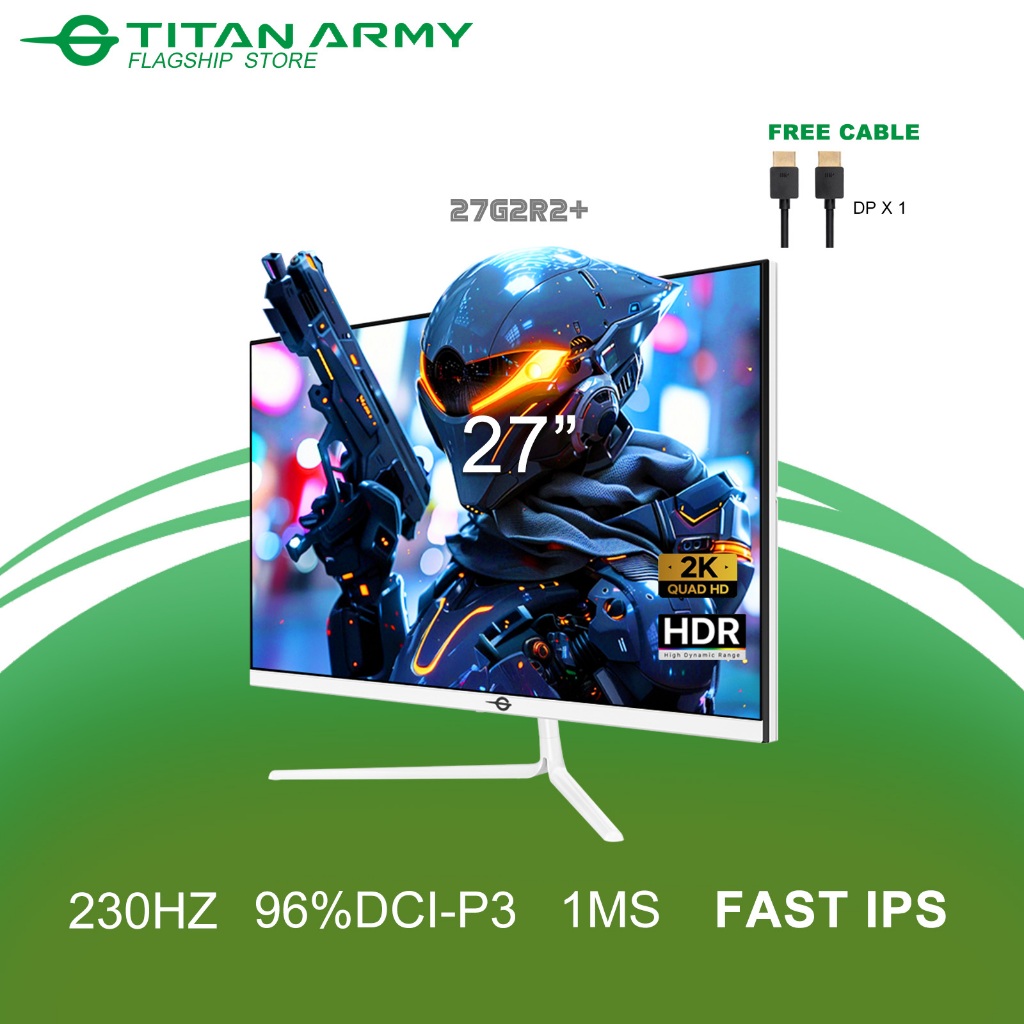 TITAN ARMY 27” FAST IPS QHD 2K 230Hz OC 1ms 96%DCI-P3 Gaming Monitor ...