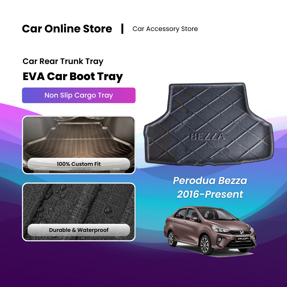 Perodua Bezza EVA Copolymer Car Boot Tray Luggage Cargo Trunk Tray ...